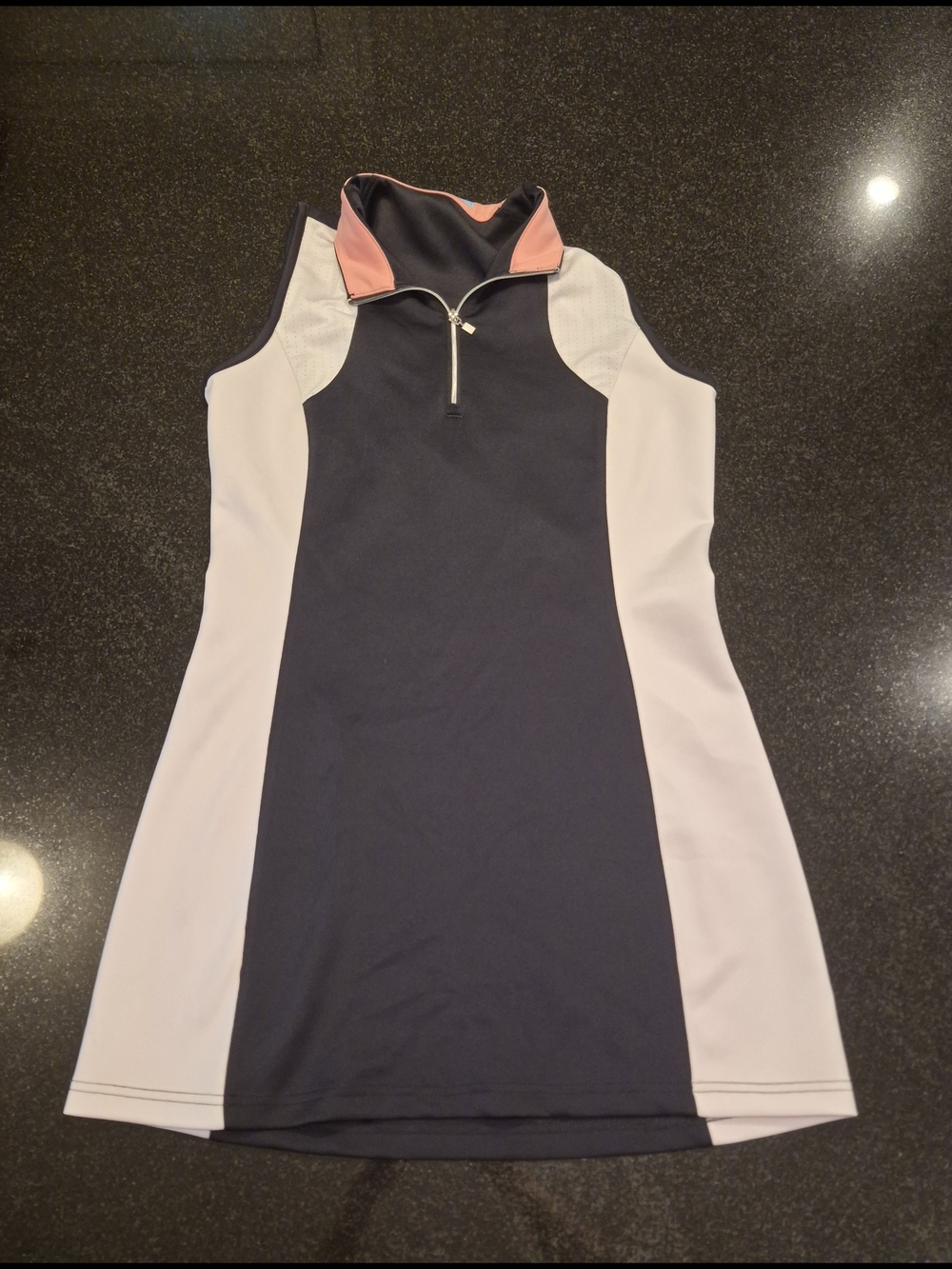 PGA Tour Navy, White & Pink Sleeveless Golf Dress, Size Small